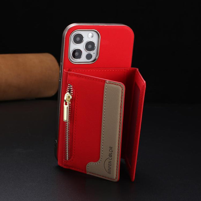 Zipper Horizontal Magnetic Card Bag RFID MagSafe Phone Case, For iPhone 12 / 12 Pro, For iPhone 11 Pro Max, For iPhone 11, For iPhone 11 Pro, For iPhone XR, For iPhone 8 Plus / 7 Plus, For iPhone 8 / 7 / 6