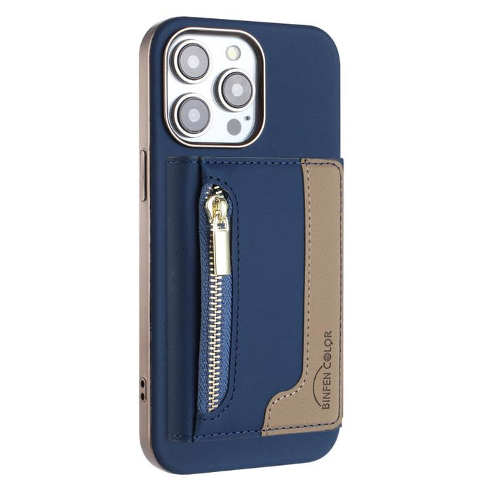 Zipper Horizontal Magnetic Card Bag RFID MagSafe Phone Case, For iPhone 12 / 12 Pro, For iPhone 11 Pro Max, For iPhone 11, For iPhone 11 Pro, For iPhone XR, For iPhone 8 Plus / 7 Plus, For iPhone 8 / 7 / 6