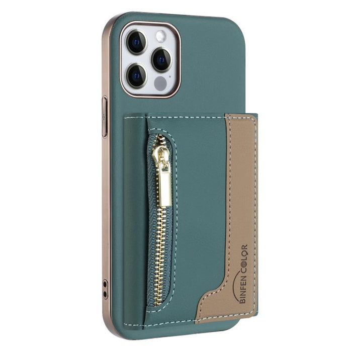 Zipper Horizontal Magnetic Card Bag RFID MagSafe Phone Case, For iPhone 12 / 12 Pro, For iPhone 11 Pro Max, For iPhone 11, For iPhone 11 Pro, For iPhone XR, For iPhone 8 Plus / 7 Plus, For iPhone 8 / 7 / 6