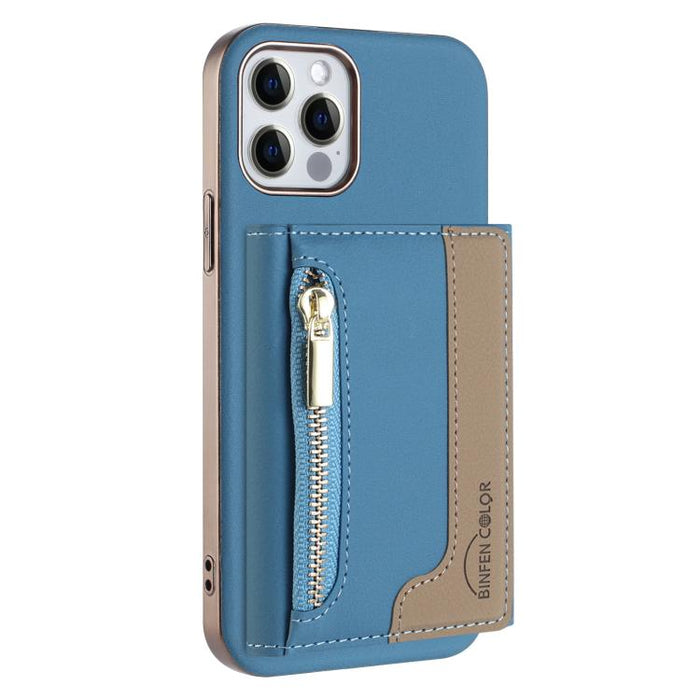 Zipper Horizontal Magnetic Card Bag RFID MagSafe Phone Case, For iPhone 12 / 12 Pro, For iPhone 11 Pro Max, For iPhone 11, For iPhone 11 Pro, For iPhone XR, For iPhone 8 Plus / 7 Plus, For iPhone 8 / 7 / 6