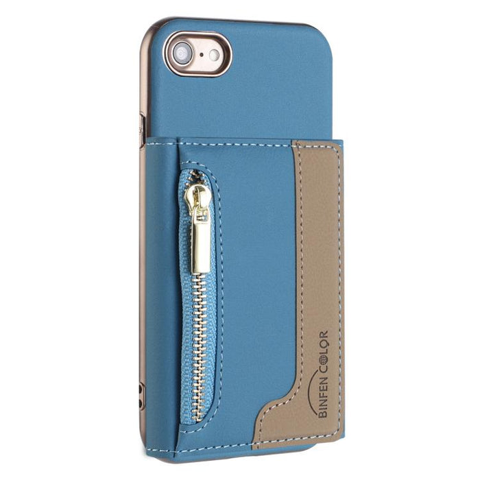 Zipper Horizontal Magnetic Card Bag RFID MagSafe Phone Case, For iPhone 12 / 12 Pro, For iPhone 11 Pro Max, For iPhone 11, For iPhone 11 Pro, For iPhone XR, For iPhone 8 Plus / 7 Plus, For iPhone 8 / 7 / 6