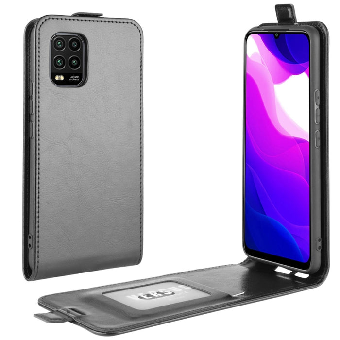 Estuche protector de cuero con tapa vertical individual con textura R64 con ranuras para tarjetas y marco de fotos, For Xiaomi Mi 10 Lite 5G