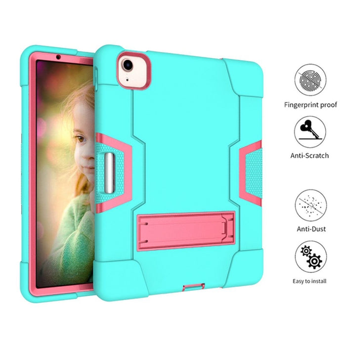 Para iPad Air (2020) 10.9 Robot de color de contraste Funda protectora de silicona a prueba de golpes + PC con soporte y ranura para bolígrafo