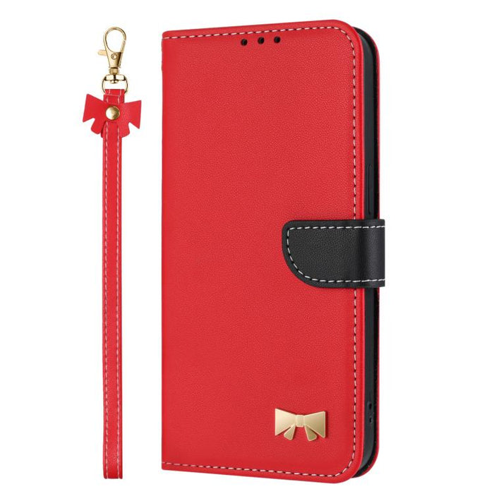 Funda de cuero con lazo metálico para teléfono con correa de mano, For Redmi 11A / 12C