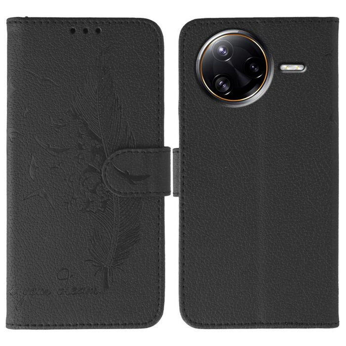 Funda para teléfono de cuero con textura de lichi y estampado de plumas, For Xiaomi 17 Pro, For Xiaomi 17, For Xiaomi 15T Pro 5G, For Xiaomi 15T 5G, For Xiaomi Poco F7 Ultra / Redmi K80 Pro, For Xiaomi Poco F7 Pro / Redmi K80, For Xiaomi Poco C75 4G   ...