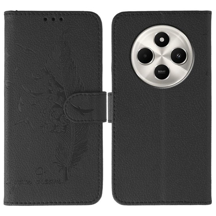 Funda para teléfono de cuero con textura de lichi y estampado de plumas, For Xiaomi 17 Pro, For Xiaomi 17, For Xiaomi 15T Pro 5G, For Xiaomi 15T 5G, For Xiaomi Poco F7 Ultra / Redmi K80 Pro, For Xiaomi Poco F7 Pro / Redmi K80, For Xiaomi Poco C75 4G   ...