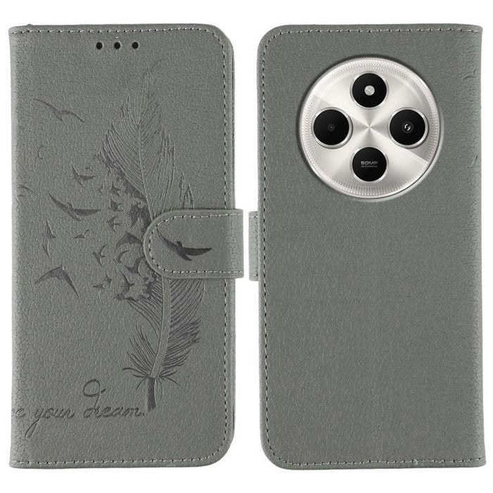 Funda para teléfono de cuero con textura de lichi y estampado de plumas, For Xiaomi 17 Pro, For Xiaomi 17, For Xiaomi 15T Pro 5G, For Xiaomi 15T 5G, For Xiaomi Poco F7 Ultra / Redmi K80 Pro, For Xiaomi Poco F7 Pro / Redmi K80, For Xiaomi Poco C75 4G   ...