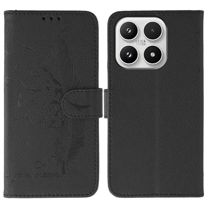 Funda para teléfono de cuero con textura de lichi y estampado de plumas, For Xiaomi 17 Pro, For Xiaomi 17, For Xiaomi 15T Pro 5G, For Xiaomi 15T 5G, For Xiaomi Poco F7 Ultra / Redmi K80 Pro, For Xiaomi Poco F7 Pro / Redmi K80, For Xiaomi Poco C75 4G   ...
