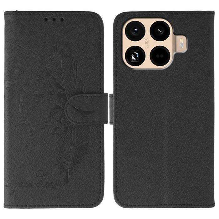 Funda para teléfono de cuero con textura de lichi y estampado de plumas, For Xiaomi 17 Pro, For Xiaomi 17, For Xiaomi 15T Pro 5G, For Xiaomi 15T 5G, For Xiaomi Poco F7 Ultra / Redmi K80 Pro, For Xiaomi Poco F7 Pro / Redmi K80, For Xiaomi Poco C75 4G   ...