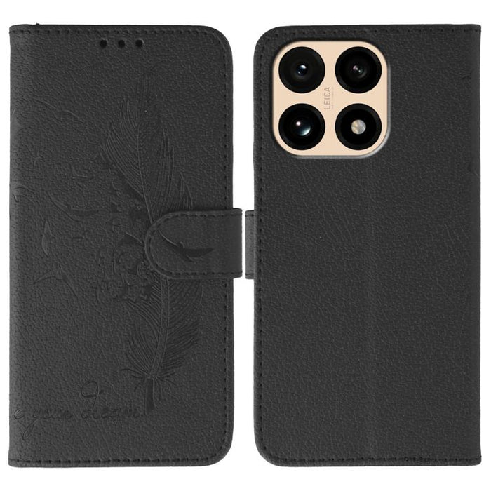 Funda para teléfono de cuero con textura de lichi y estampado de plumas, For Xiaomi 17 Pro, For Xiaomi 17, For Xiaomi 15T Pro 5G, For Xiaomi 15T 5G, For Xiaomi Poco F7 Ultra / Redmi K80 Pro, For Xiaomi Poco F7 Pro / Redmi K80, For Xiaomi Poco C75 4G   ...