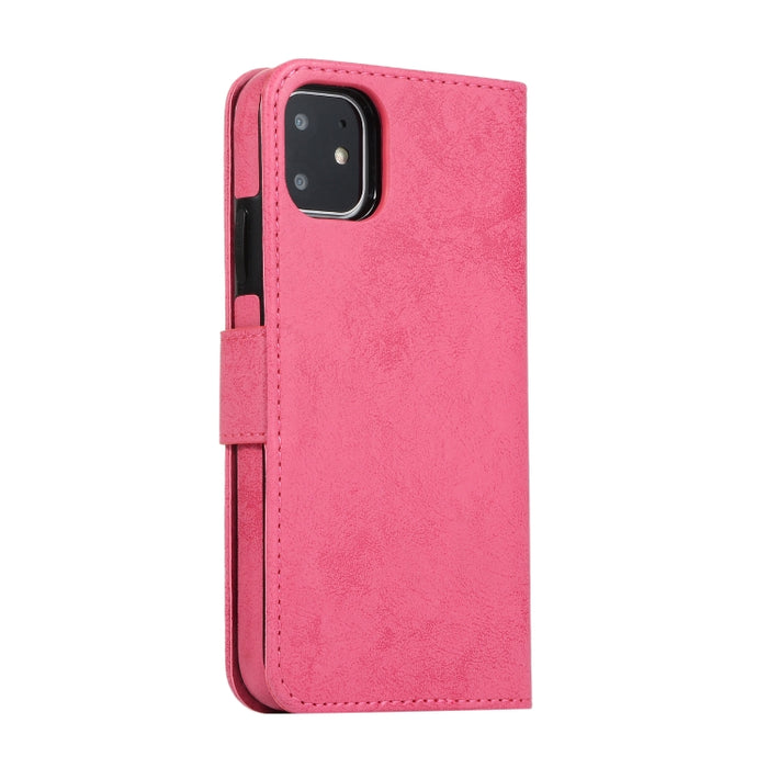 KLT888-2 Retro 2 en 1 Flip horizontal magnético desmontable TPU + Funda de cuero PU con soporte y ranuras para tarjetas y marco de fotos y billetera