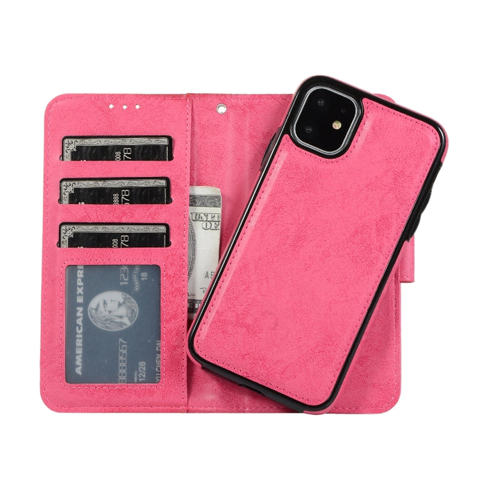KLT888-2 Retro 2 en 1 Flip horizontal magnético desmontable TPU + Funda de cuero PU con soporte y ranuras para tarjetas y marco de fotos y billetera