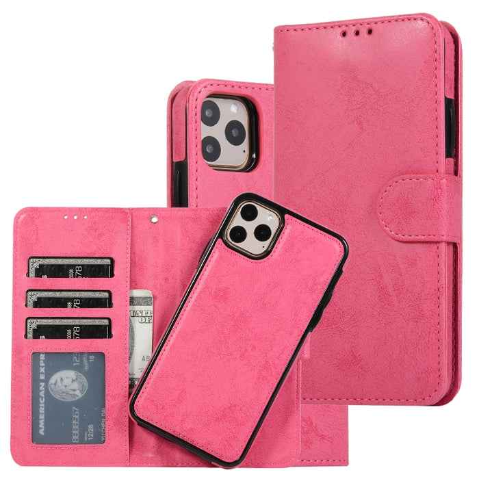 KLT888-2 Retro 2 en 1 Flip horizontal magnético desmontable TPU + Funda de cuero PU con soporte y ranuras para tarjetas y marco de fotos y billetera