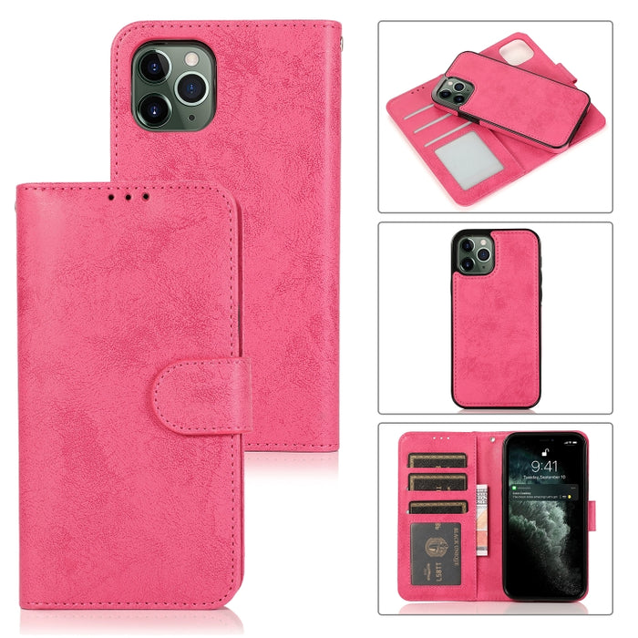 KLT888-2 Retro 2 en 1 Flip horizontal magnético desmontable TPU + Funda de cuero PU con soporte y ranuras para tarjetas y marco de fotos y billetera