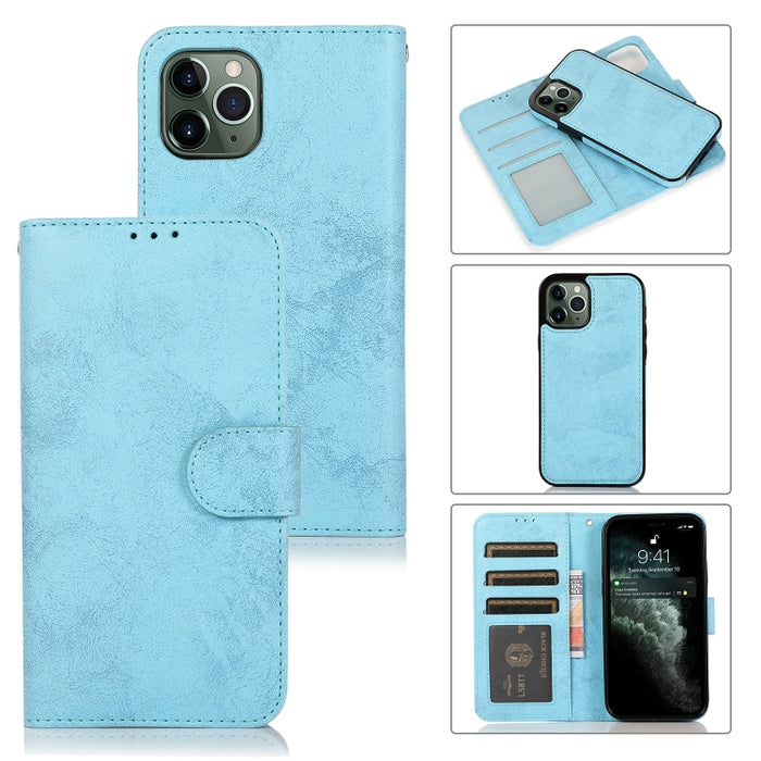 KLT888-2 Retro 2 en 1 Flip horizontal magnético desmontable TPU + Funda de cuero PU con soporte y ranuras para tarjetas y marco de fotos y billetera