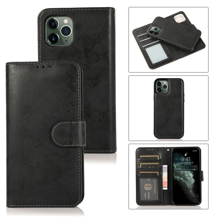 KLT888-2 Retro 2 en 1 Flip horizontal magnético desmontable TPU + Funda de cuero PU con soporte y ranuras para tarjetas y marco de fotos y billetera