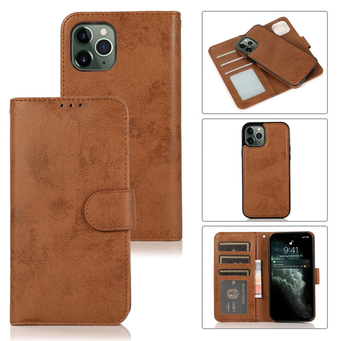 KLT888-2 Retro 2 en 1 Flip horizontal magnético desmontable TPU + Funda de cuero PU con soporte y ranuras para tarjetas y marco de fotos y billetera