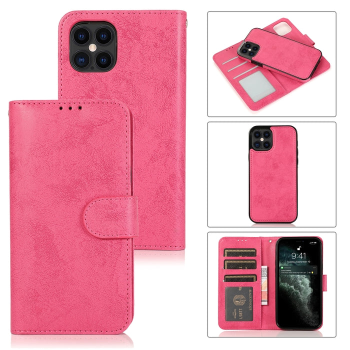 KLT888-2 Retro 2 en 1 Flip horizontal magnético desmontable TPU + Funda de cuero PU con soporte y ranuras para tarjetas y marco de fotos y billetera