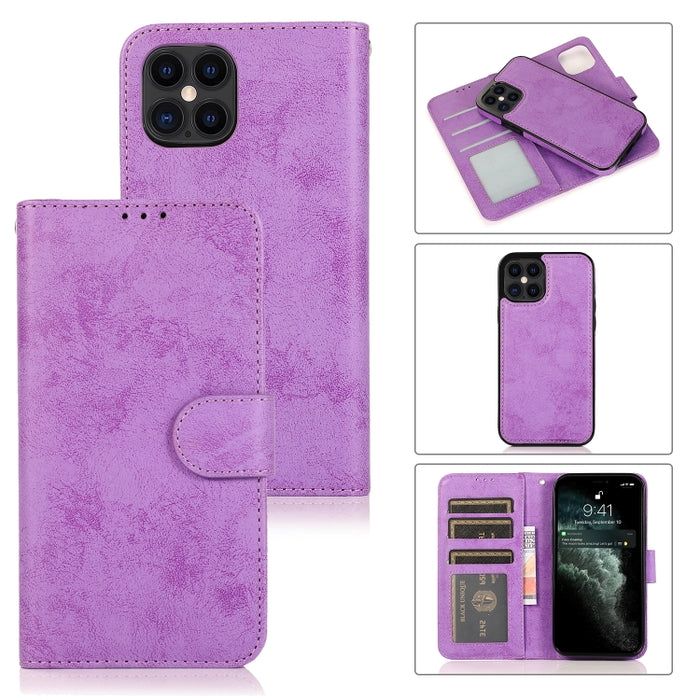 KLT888-2 Retro 2 en 1 Flip horizontal magnético desmontable TPU + Funda de cuero PU con soporte y ranuras para tarjetas y marco de fotos y billetera