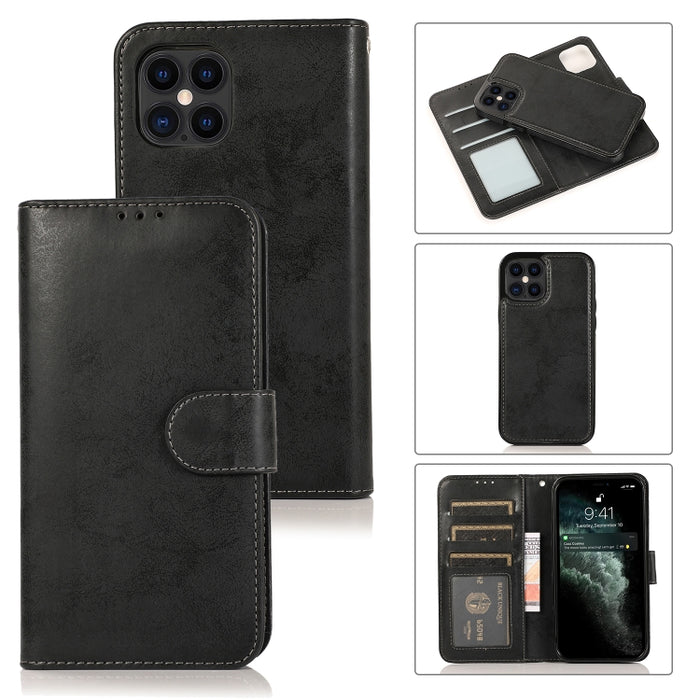 KLT888-2 Retro 2 en 1 Flip horizontal magnético desmontable TPU + Funda de cuero PU con soporte y ranuras para tarjetas y marco de fotos y billetera