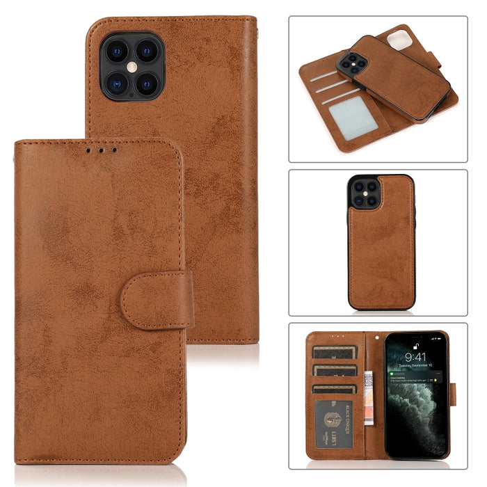 KLT888-2 Retro 2 en 1 Flip horizontal magnético desmontable TPU + Funda de cuero PU con soporte y ranuras para tarjetas y marco de fotos y billetera
