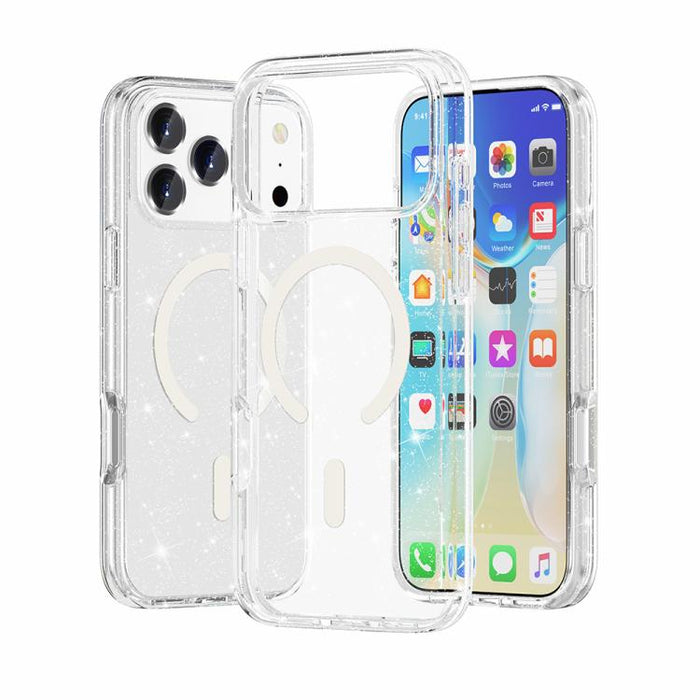 Terminator Style Glitter Powder MagSafe Magnetic Phone Case, For iPhone 17 Pro Max, For iPhone 17 Pro, For iPhone 17, For iPhone Air