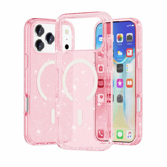 Terminator Style Glitter Powder MagSafe Magnetic Phone Case, For iPhone 17 Pro Max, For iPhone 17 Pro, For iPhone 17, For iPhone Air