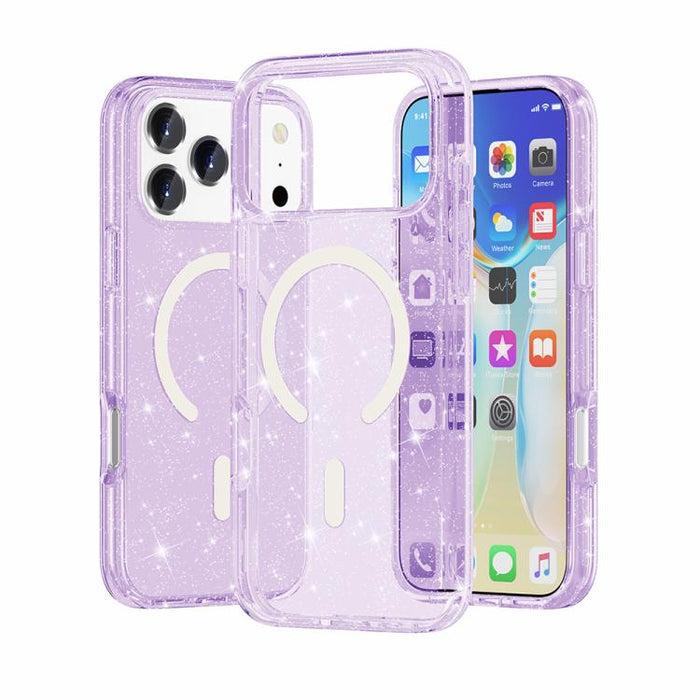 Terminator Style Glitter Powder MagSafe Magnetic Phone Case, For iPhone 17 Pro Max, For iPhone 17 Pro, For iPhone 17, For iPhone Air