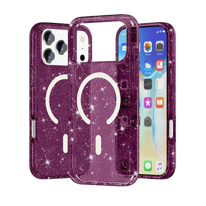 Terminator Style Glitter Powder MagSafe Magnetic Phone Case, For iPhone 17 Pro Max, For iPhone 17 Pro, For iPhone 17, For iPhone Air
