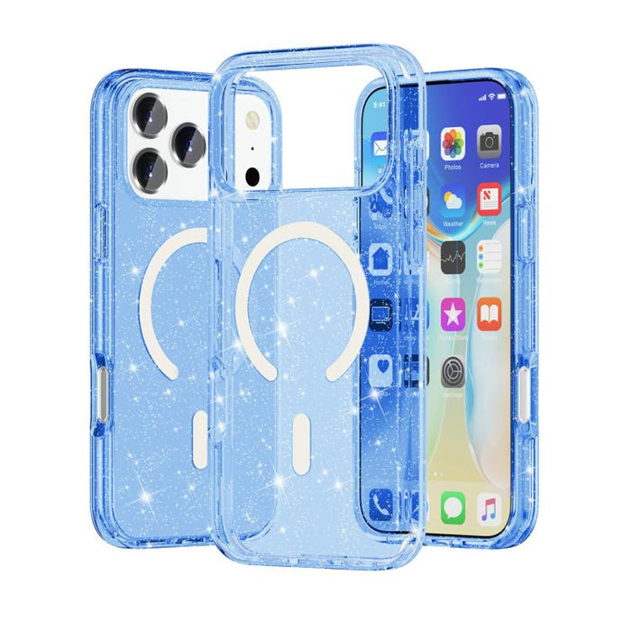 Terminator Style Glitter Powder MagSafe Magnetic Phone Case, For iPhone 17 Pro Max, For iPhone 17 Pro, For iPhone 17, For iPhone Air