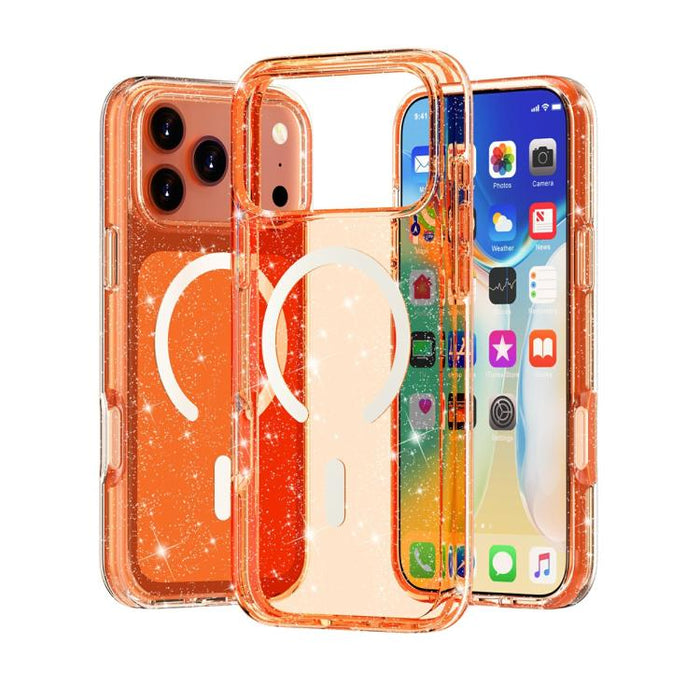 Terminator Style Glitter Powder MagSafe Magnetic Phone Case, For iPhone 17 Pro Max, For iPhone 17 Pro, For iPhone 17, For iPhone Air