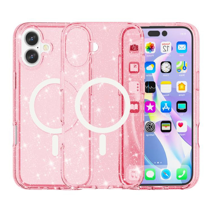 Terminator Style Glitter Powder MagSafe Magnetic Phone Case, For iPhone 17 Pro Max, For iPhone 17 Pro, For iPhone 17, For iPhone Air