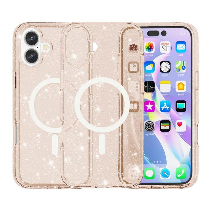 Terminator Style Glitter Powder MagSafe Magnetic Phone Case, For iPhone 17 Pro Max, For iPhone 17 Pro, For iPhone 17, For iPhone Air