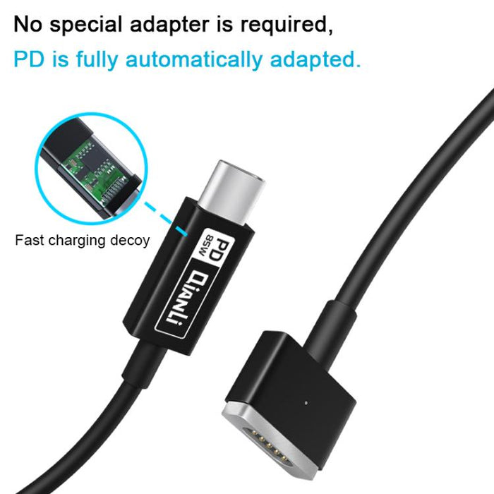 QianLi Adaptive Notebook Power Cable, T Head to Type-C, L Head to Type-C, Type-C