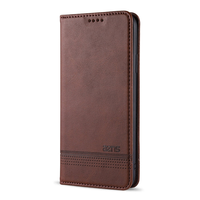 AZNS Estuche de cuero con tapa horizontal con textura de becerro magnético con ranuras para tarjetas y soporte y billetera, For iPhone 12 Pro Max, For iPhone 12 / 12 Pro, For iPhone 12 mini, For iPhone 11 Pro Max, For iPhone 11 Pro, For iPhone 11