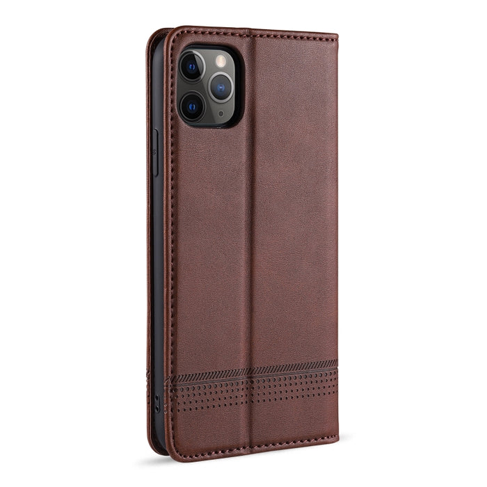 AZNS Estuche de cuero con tapa horizontal con textura de becerro magnético con ranuras para tarjetas y soporte y billetera, For iPhone 12 Pro Max, For iPhone 12 / 12 Pro, For iPhone 12 mini, For iPhone 11 Pro Max, For iPhone 11 Pro, For iPhone 11
