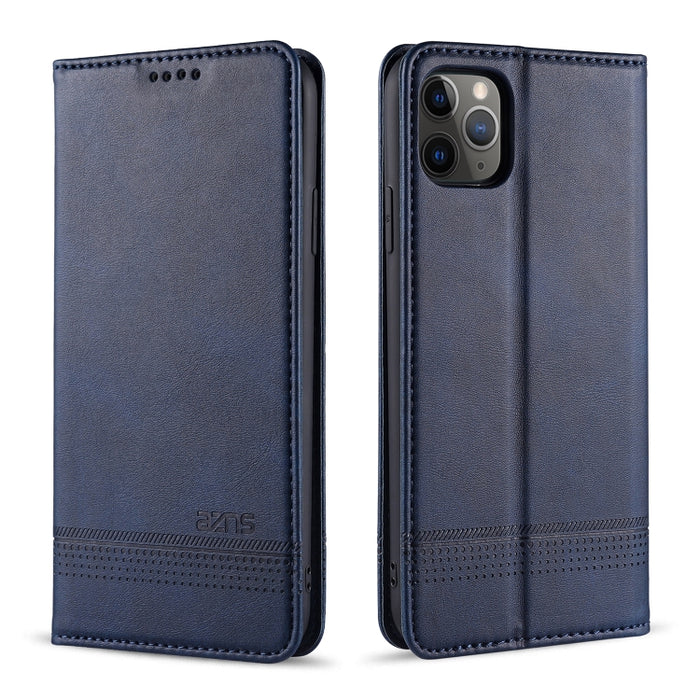 AZNS Estuche de cuero con tapa horizontal con textura de becerro magnético con ranuras para tarjetas y soporte y billetera, For iPhone 12 Pro Max, For iPhone 12 / 12 Pro, For iPhone 12 mini, For iPhone 11 Pro Max, For iPhone 11 Pro, For iPhone 11