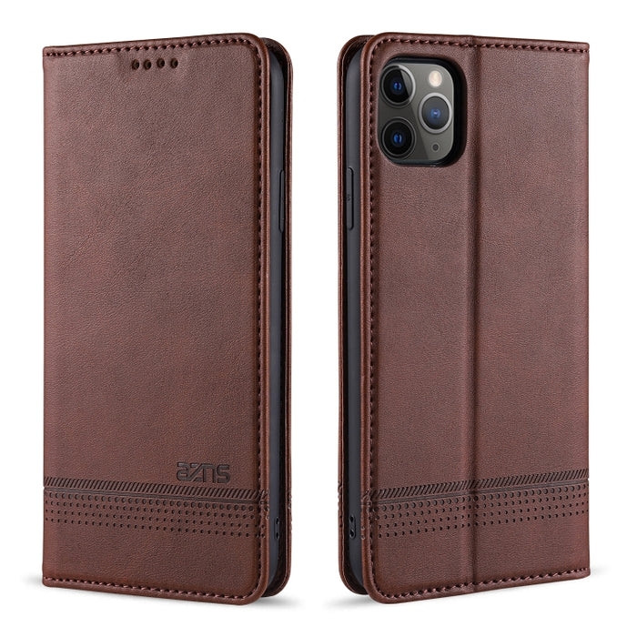 AZNS Estuche de cuero con tapa horizontal con textura de becerro magnético con ranuras para tarjetas y soporte y billetera, For iPhone 12 Pro Max, For iPhone 12 / 12 Pro, For iPhone 12 mini, For iPhone 11 Pro Max, For iPhone 11 Pro, For iPhone 11