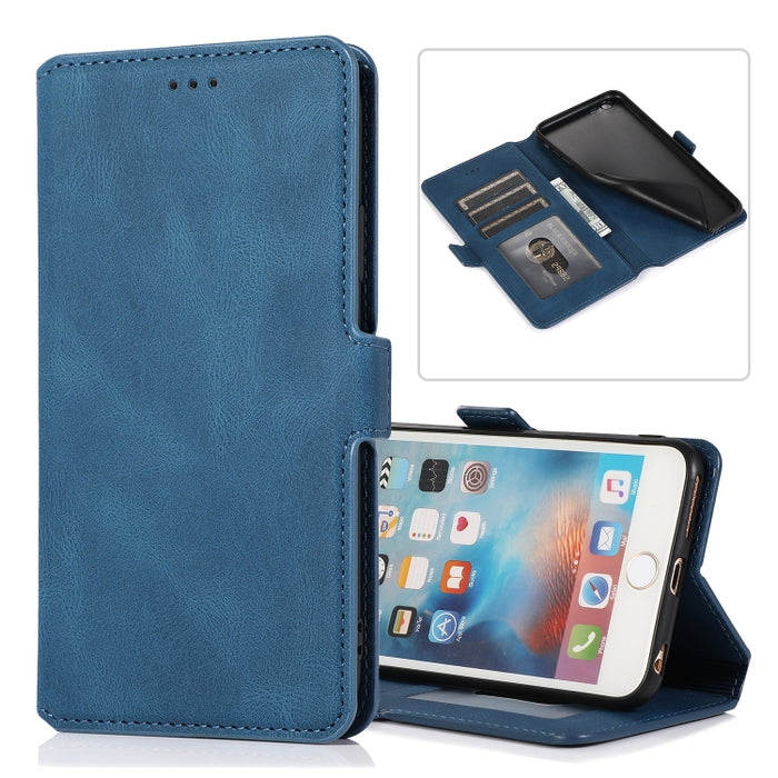Cierre de cierre magnético retro Estuche de cuero con tapa horizontal con soporte y ranuras para tarjetas y marco de fotos y billetera, For iPhone 6, For iPhone 6 Plus, For iPhone SE 2022 / SE 2020 / 8 / 7, For iPhone 8 Plus / 7 Plus, For iPhone 11    ...