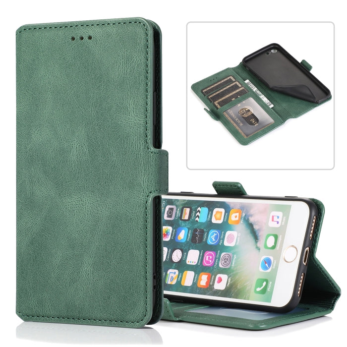 Cierre de cierre magnético retro Estuche de cuero con tapa horizontal con soporte y ranuras para tarjetas y marco de fotos y billetera, For iPhone 6, For iPhone 6 Plus, For iPhone SE 2022 / SE 2020 / 8 / 7, For iPhone 8 Plus / 7 Plus, For iPhone 11    ...