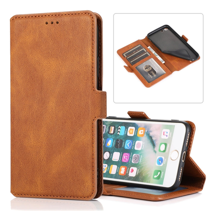 Cierre de cierre magnético retro Estuche de cuero con tapa horizontal con soporte y ranuras para tarjetas y marco de fotos y billetera, For iPhone 6, For iPhone 6 Plus, For iPhone SE 2022 / SE 2020 / 8 / 7, For iPhone 8 Plus / 7 Plus, For iPhone 11    ...