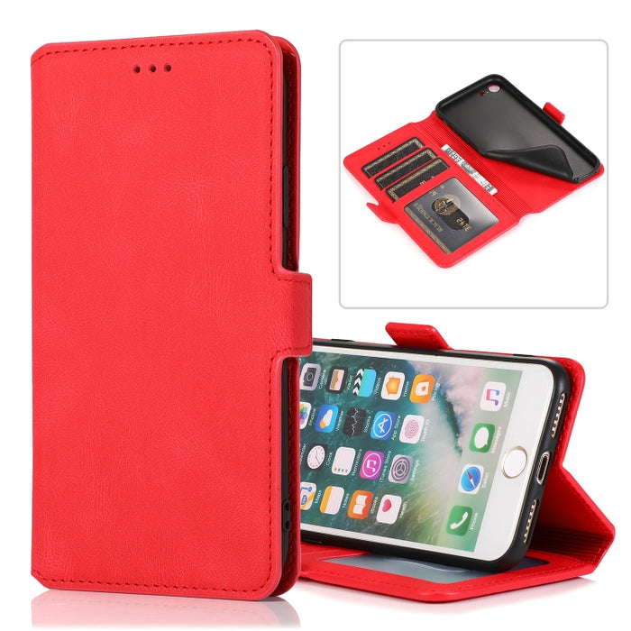 Cierre de cierre magnético retro Estuche de cuero con tapa horizontal con soporte y ranuras para tarjetas y marco de fotos y billetera, For iPhone 6, For iPhone 6 Plus, For iPhone SE 2022 / SE 2020 / 8 / 7, For iPhone 8 Plus / 7 Plus, For iPhone 11    ...