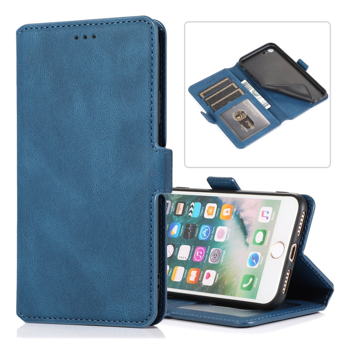 Cierre de cierre magnético retro Estuche de cuero con tapa horizontal con soporte y ranuras para tarjetas y marco de fotos y billetera, For iPhone 6, For iPhone 6 Plus, For iPhone SE 2022 / SE 2020 / 8 / 7, For iPhone 8 Plus / 7 Plus, For iPhone 11    ...