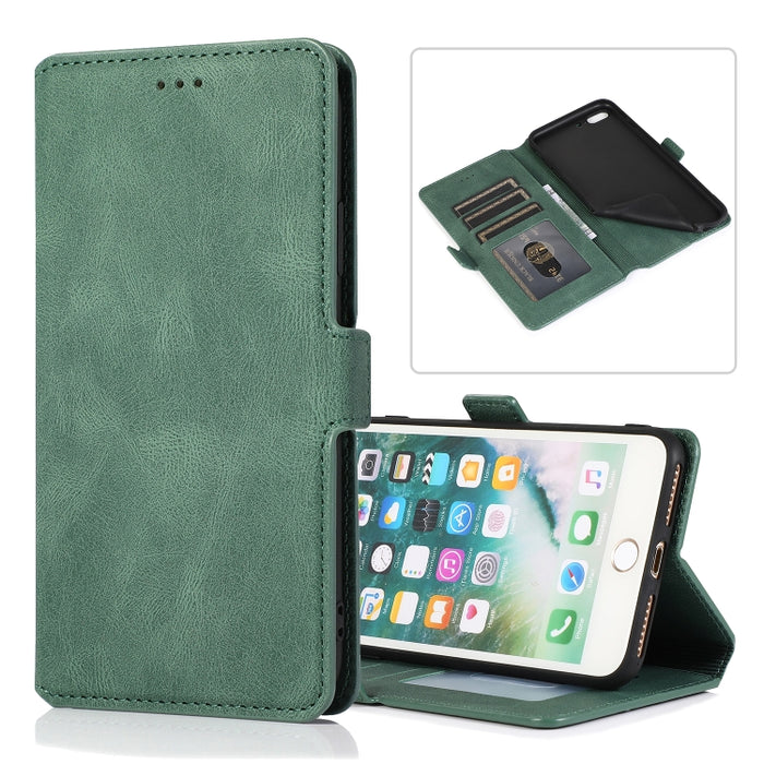 Cierre de cierre magnético retro Estuche de cuero con tapa horizontal con soporte y ranuras para tarjetas y marco de fotos y billetera, For iPhone 6, For iPhone 6 Plus, For iPhone SE 2022 / SE 2020 / 8 / 7, For iPhone 8 Plus / 7 Plus, For iPhone 11    ...