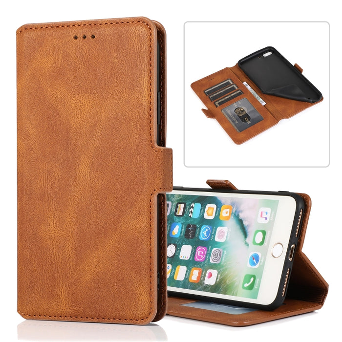 Cierre de cierre magnético retro Estuche de cuero con tapa horizontal con soporte y ranuras para tarjetas y marco de fotos y billetera, For iPhone 6, For iPhone 6 Plus, For iPhone SE 2022 / SE 2020 / 8 / 7, For iPhone 8 Plus / 7 Plus, For iPhone 11    ...