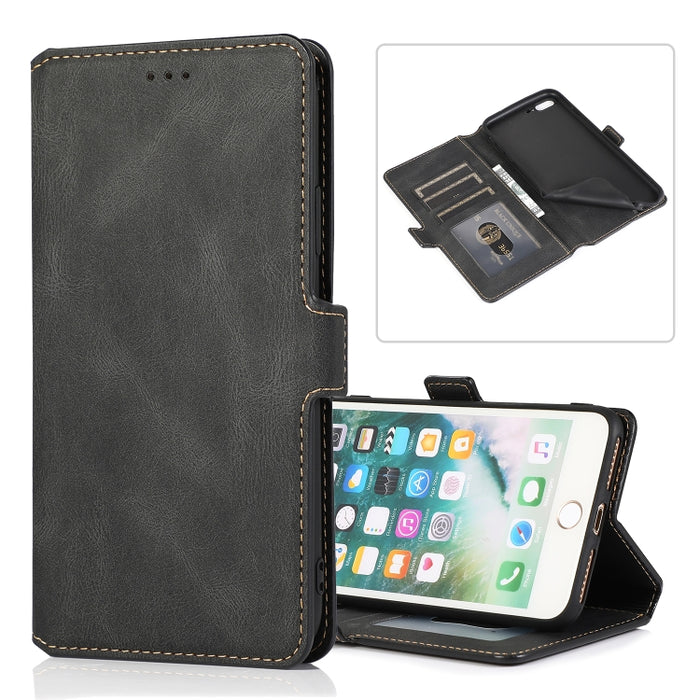 Cierre de cierre magnético retro Estuche de cuero con tapa horizontal con soporte y ranuras para tarjetas y marco de fotos y billetera, For iPhone 6, For iPhone 6 Plus, For iPhone SE 2022 / SE 2020 / 8 / 7, For iPhone 8 Plus / 7 Plus, For iPhone 11    ...
