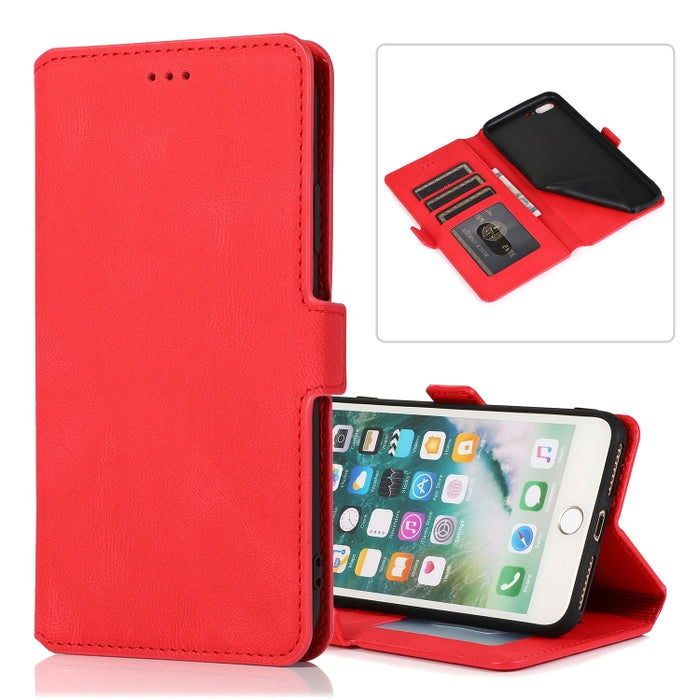 Cierre de cierre magnético retro Estuche de cuero con tapa horizontal con soporte y ranuras para tarjetas y marco de fotos y billetera, For iPhone 6, For iPhone 6 Plus, For iPhone SE 2022 / SE 2020 / 8 / 7, For iPhone 8 Plus / 7 Plus, For iPhone 11    ...