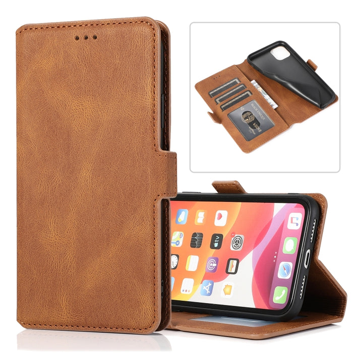 Cierre de cierre magnético retro Estuche de cuero con tapa horizontal con soporte y ranuras para tarjetas y marco de fotos y billetera, For iPhone 6, For iPhone 6 Plus, For iPhone SE 2022 / SE 2020 / 8 / 7, For iPhone 8 Plus / 7 Plus, For iPhone 11    ...