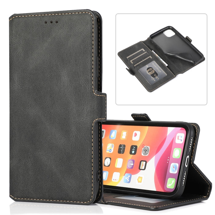 Cierre de cierre magnético retro Estuche de cuero con tapa horizontal con soporte y ranuras para tarjetas y marco de fotos y billetera, For iPhone 6, For iPhone 6 Plus, For iPhone SE 2022 / SE 2020 / 8 / 7, For iPhone 8 Plus / 7 Plus, For iPhone 11    ...