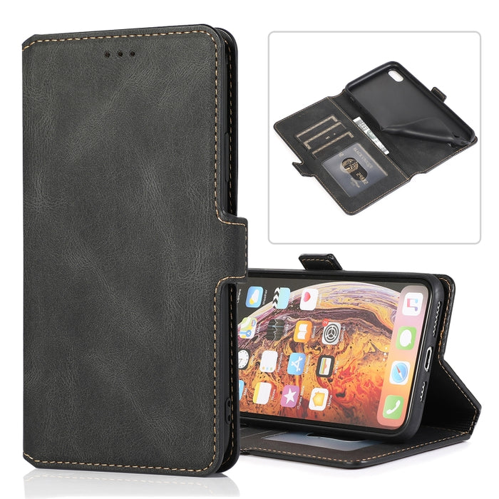 Cierre de cierre magnético retro Estuche de cuero con tapa horizontal con soporte y ranuras para tarjetas y marco de fotos y billetera, For iPhone 6, For iPhone 6 Plus, For iPhone SE 2022 / SE 2020 / 8 / 7, For iPhone 8 Plus / 7 Plus, For iPhone 11    ...